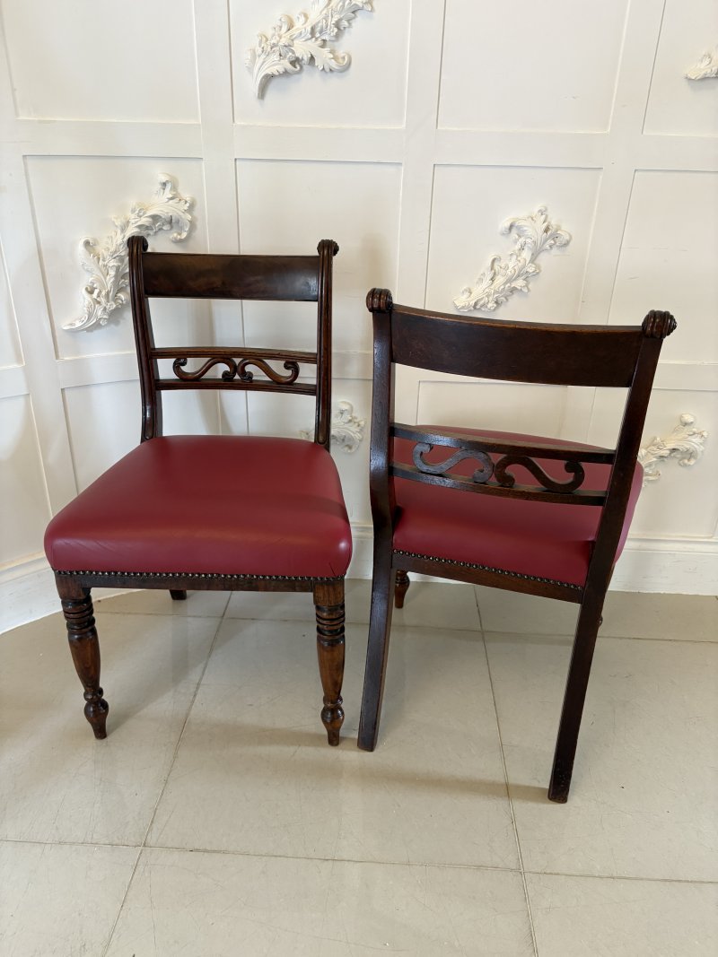 Set of 4 Antique George III Quality Mahogany Dining Chairs - Image 4